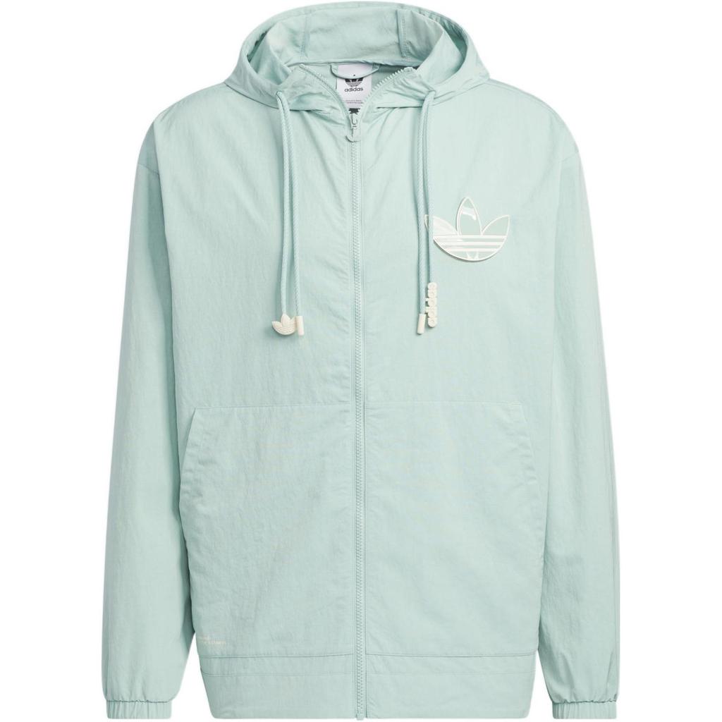 Adidas Originals Trefoil Logo Zip Hoodie Men Outerwear Light-Green HS2019
