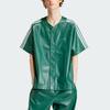 Adidas Originals Adicolor Faux Leather Shirt with Embossed Logo and Three-Stripe Block Men Tops Forest-Green IZ4047
