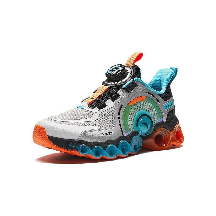 Anta Kids Comfortable Shock Absorbing Wear Resistant Low Top Running Shoes Kids Running Shoes Silver Black White 312345580-3