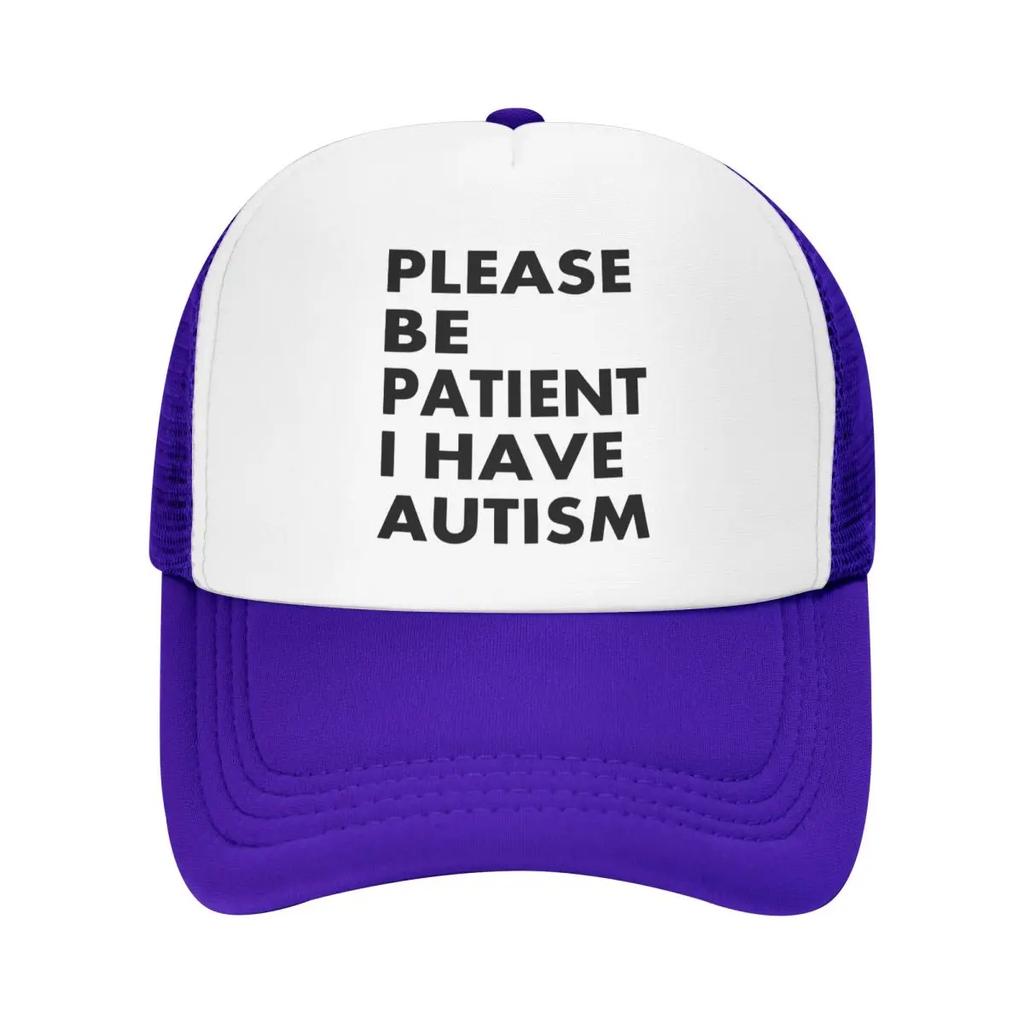 Personalized Please Be Patient I Have Autism Trucker Hat for Unisex Women Adjustable Adult Baseball Cap Outdoor Dad Hat