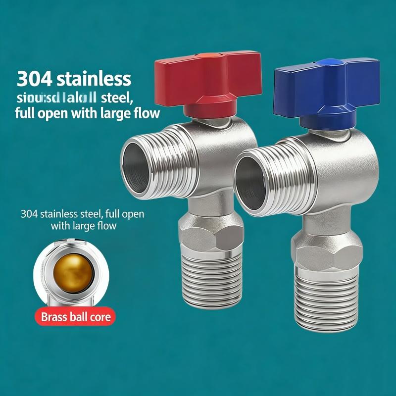 Toilet Flush buttonStainless Steel Angle Stop Valve Faucet Valve G1/2'' Plumbing Fitting Brass High Flow Easy