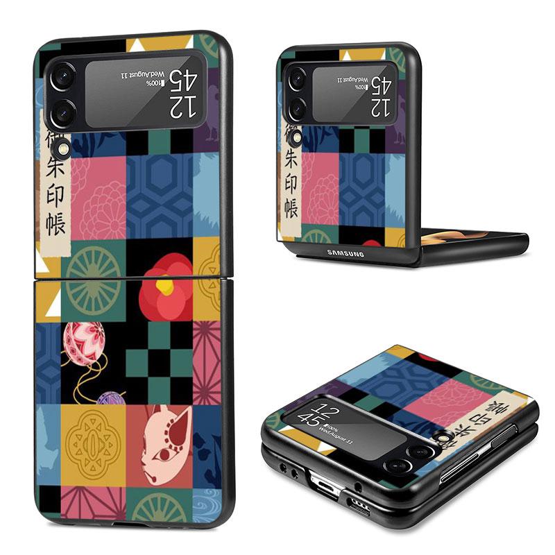 Cover Per Samsung Galaxy Zflip3 Zflip Z Flip 3 5g Z Flip 4 Flip3 Zflip4 Zflip Cover Rigida in PC Stampa a Colori Demon Slayer
