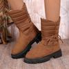 Fashion Comemore Mid-calf Warm Snow Boots Women 2025 Autumn Winter Shoes Casual Thick Bottom Padded Outside Big Size 36-43 Snow Botas