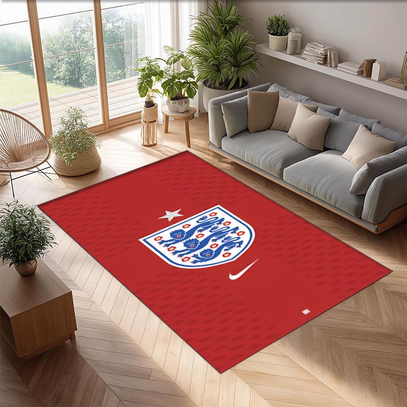 England National Football Team Theme Rug Soft Crystal Velvet Area Rug Non-Slip Floor Carpet for Living Room Bedroom Nursery