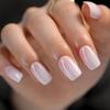 White Gradient Reusable Minimalist Fake Nails - Short Square Nail Art Tips