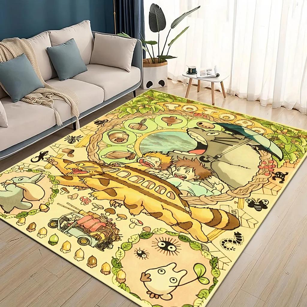 3D T-Totoros Cartoon Area Rug Large,Carpet Rug for Living Room Bedroom Sofa Doormat Decoration,kid Play Non-slip Floor Mat