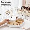 Jewelry Organizer Display Stand Rack With Wooden Tray For Earrings Bracelet Necklaces Rings Storage Hanging Organizer Holder