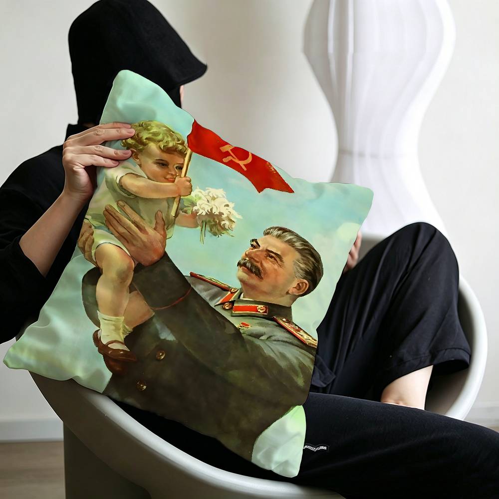 Lenin Joseph Stalin Cushion Cover Pillowcase Upholstery Sofa Throw Pillow Home Decor Pillowcas
