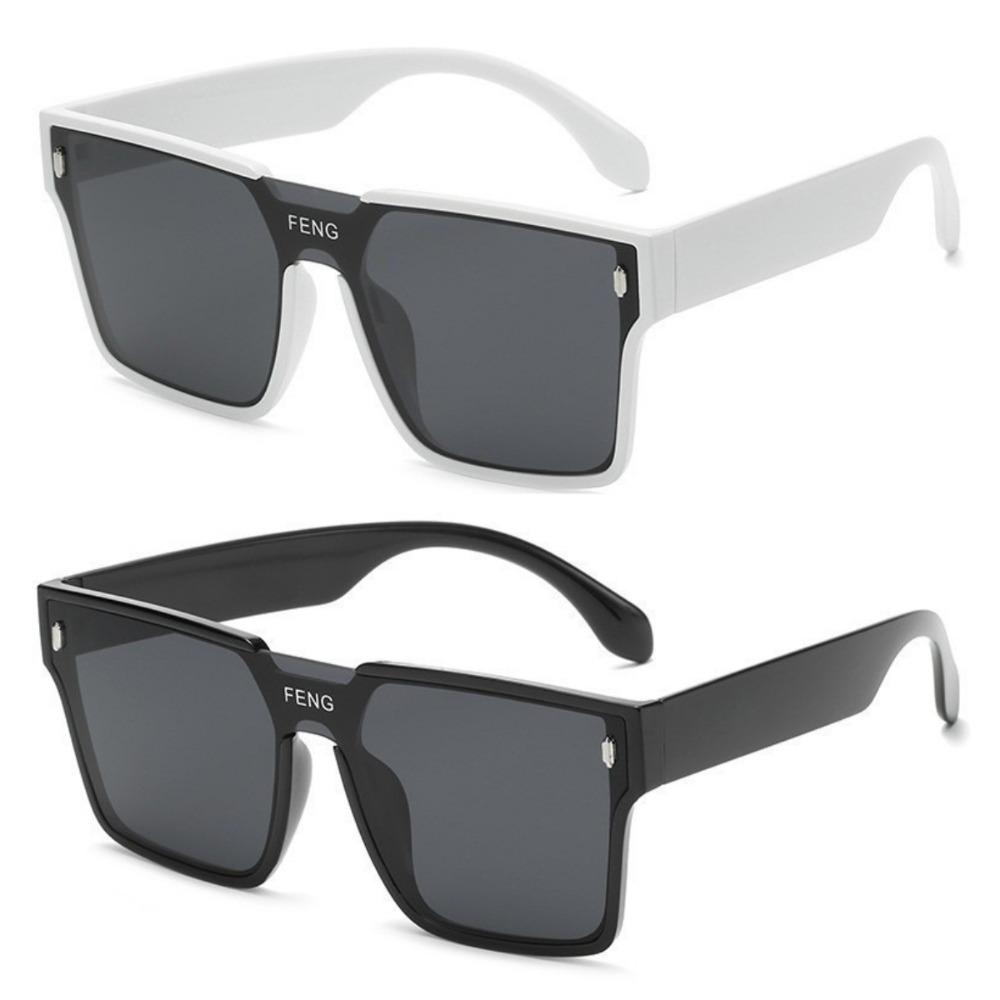 Retro Korean One-piece Large-frame Windproof Sunglasses Women's Retro Ins Yellow Glasses Men's Driving UV400