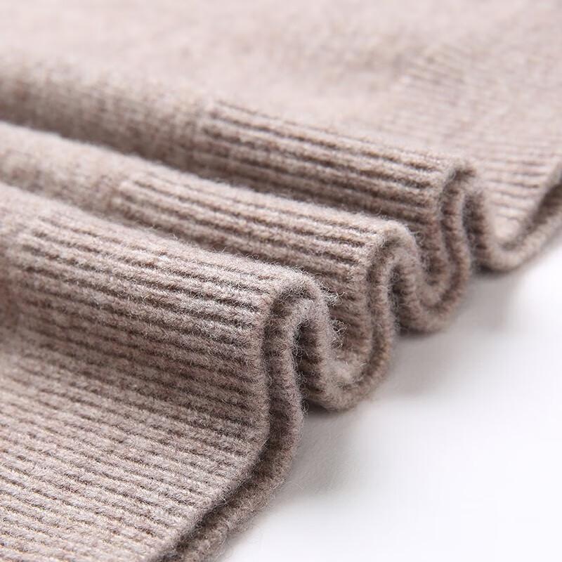 Hengyuanxiang Men's Thick Pure Wool Round Neck Sweater