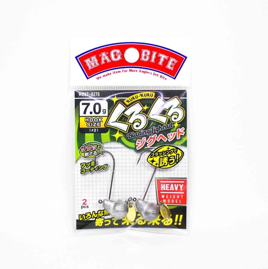 Tête Plombée Harimitsu Magbite Kurukuru Blading - 5g - Hameçon Taille 2 - Lot De 2
