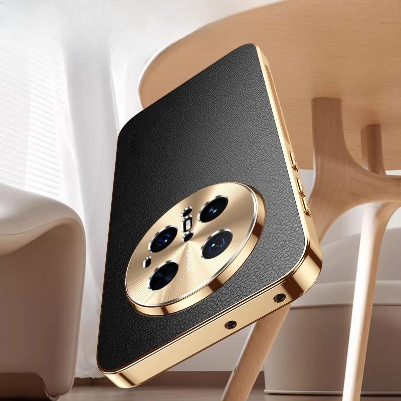 Leather Plating Shockproof Protection Cover For Huawei Mate 70 60 Pro + Plus Texture Lichee Pattern Case For Mate 50 40 30 Pro