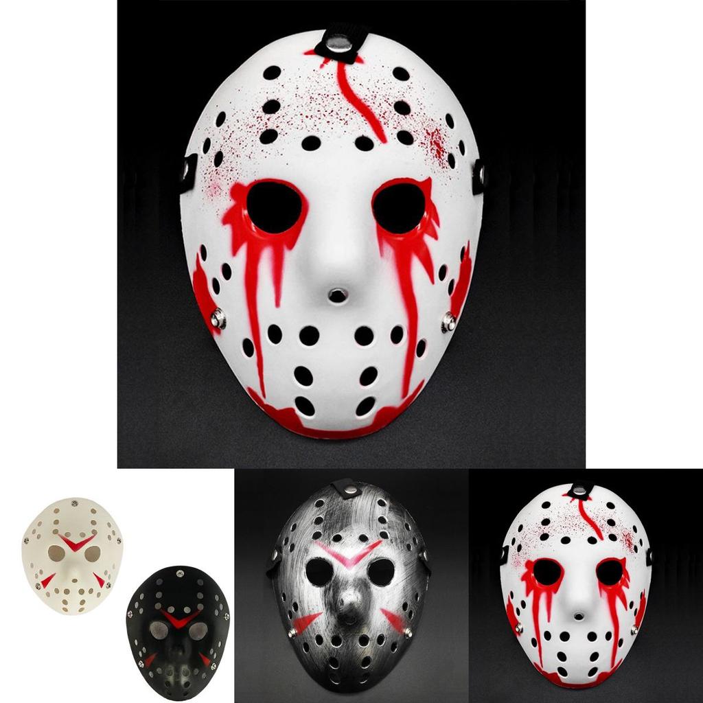 Jason Mask With Blood Effect For Halloween Cosplay Scary Horror Props In Multiple Colors