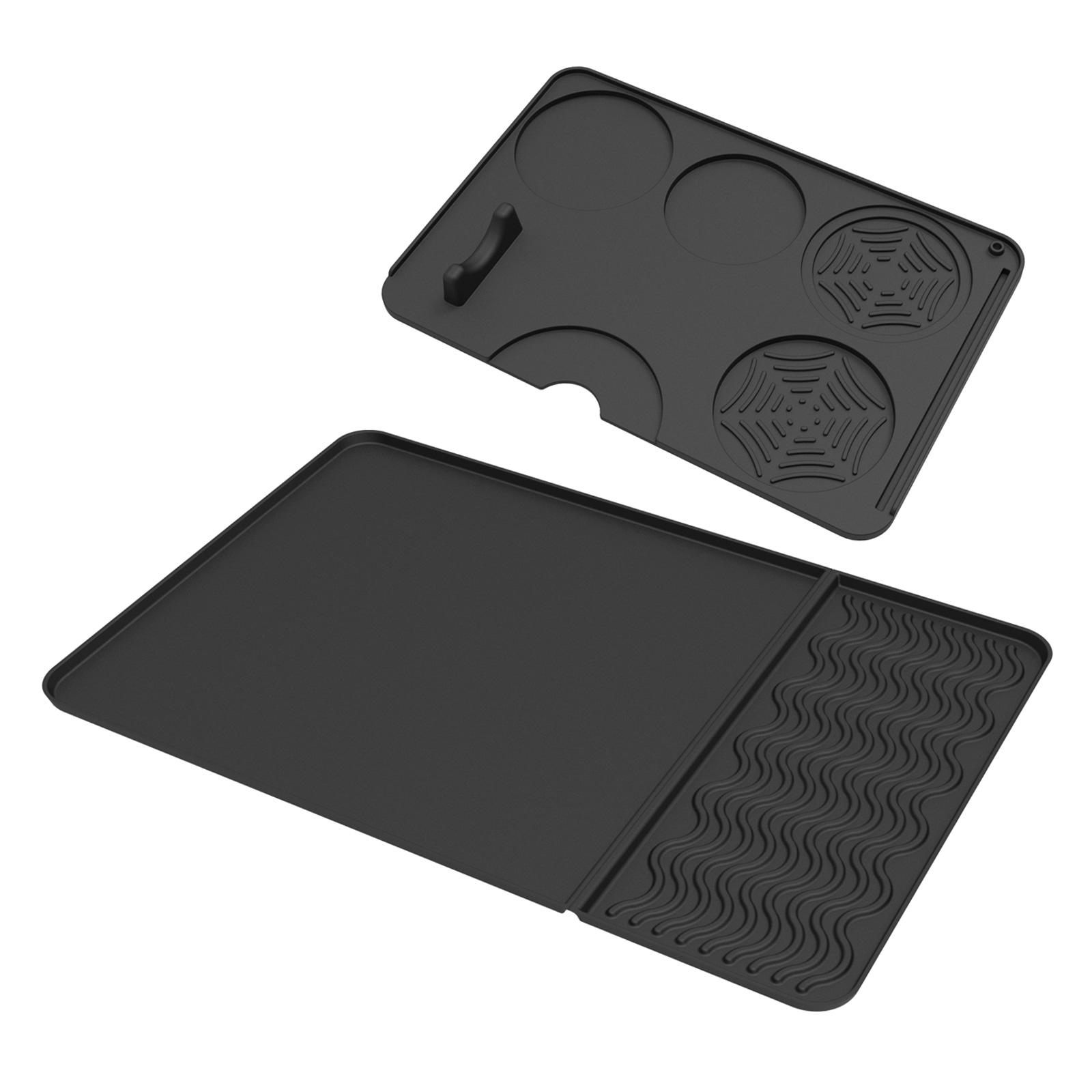 

Professional Corner Support Tamper Mat Nonslip Silicone Surfaces Espresso Preparation Kitchen Essential for Coffee Use чёрный
