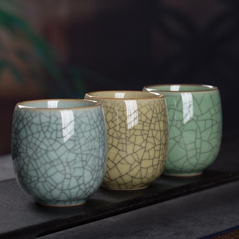 Large Longquan Celadon Ceramic Tea Cup - Master Gongfu Style Gift Bowl