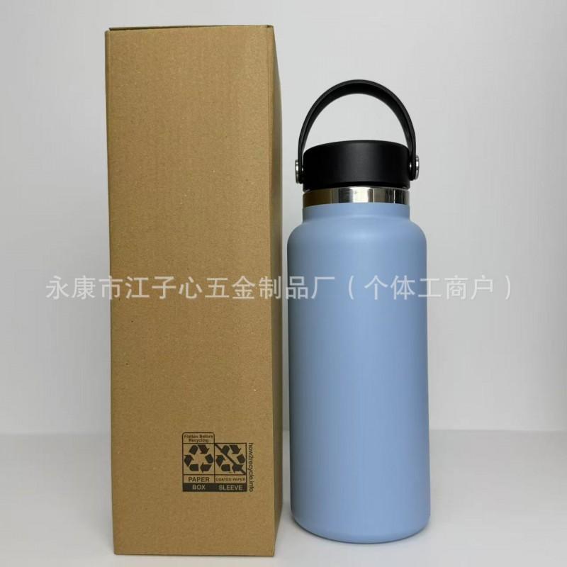 Borraccia Termica in Acciaio Inossidabile 32oz 40oz Doppia Tappo Tazza da Viaggio per Esterno con Manico Ermetica Palestra Escursionismo Campeggio
