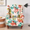 Stretch Print Wing Chair Cover Spandex Elastic Armchair Covers Europe Wingback Relax Sofa Slipcovers with Seat Cushion Cover