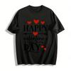 Happy Valentine's Day Heart Wine Glass Print Casual Top Pure Cotton T-shirt