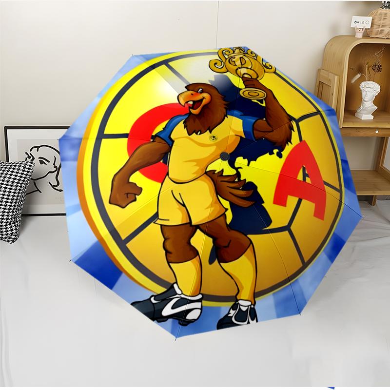 Club América Fashionable Automatic Opening/Closing Folding Umbrella. Portable and Foldable, Ideal for Gift, Travel, and Daily Use.