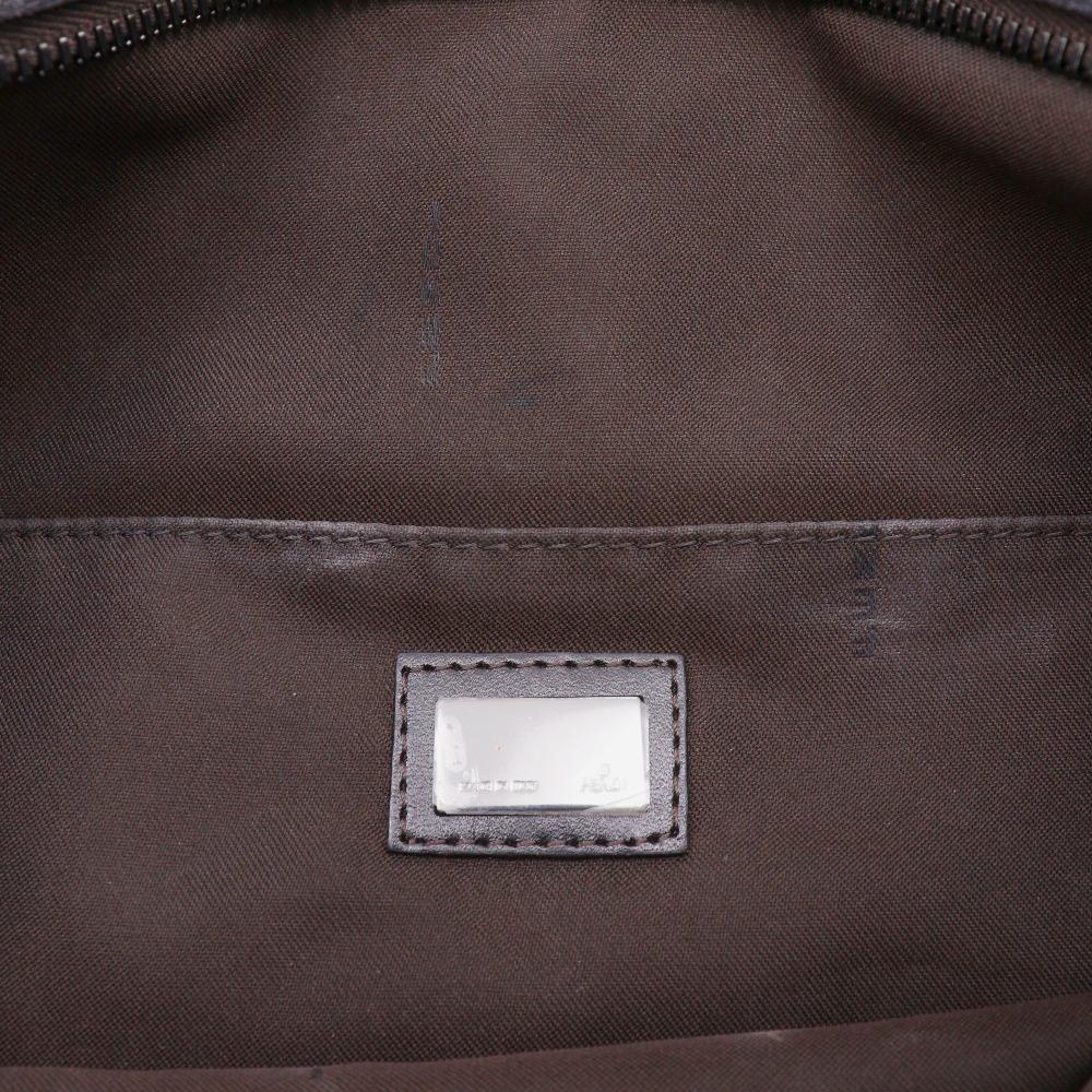 Fendi One Belt Shoulder Bag Zucchino Brown Canvas Unisex Used