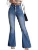 2025 Autumn Women's High-Waist Elastic Micro-Flare Jeans