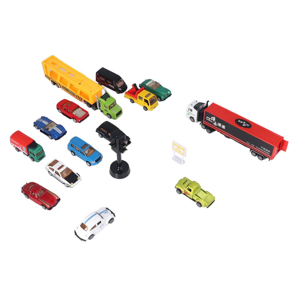 14 buc copii Die Cast mașina model jucării set aliaj educațional portabil vehicul set cu hartă trafic