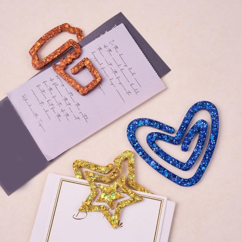 Earrings Silicone Molds Jewelry Making Mold Paper Clip Shape Pendant Moulds Silicone Texture Present for Art Enthusiasts