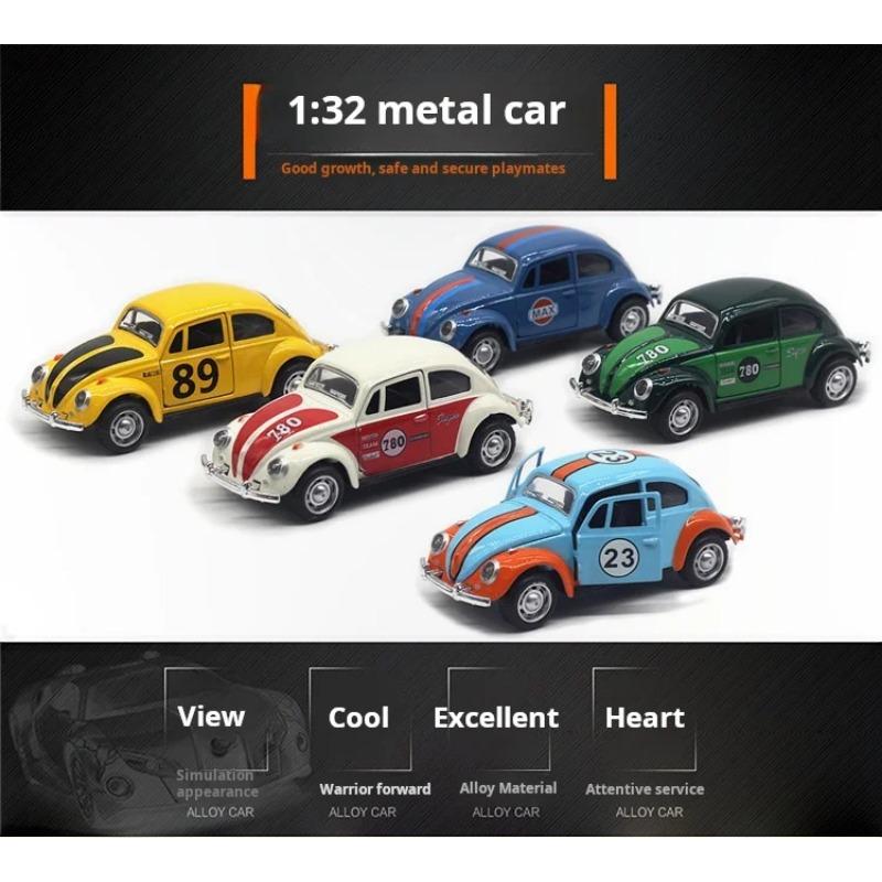 1/32 Scale Alloy Car Model Beetle Painted Racing Car Classical Car Model Rebound Door Opening Car Model For Children's Gifts