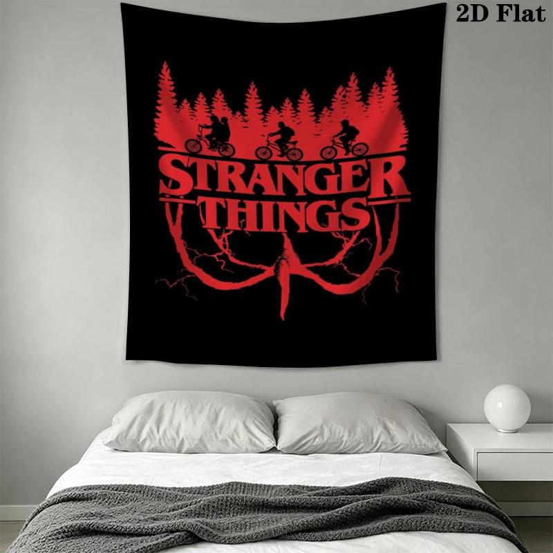 Stranger Things Wall Tapestry Aesthetic Wall Hanging Printed Fabric Blanket Decorative Tapestries for Bedroom Living Room Home Decor