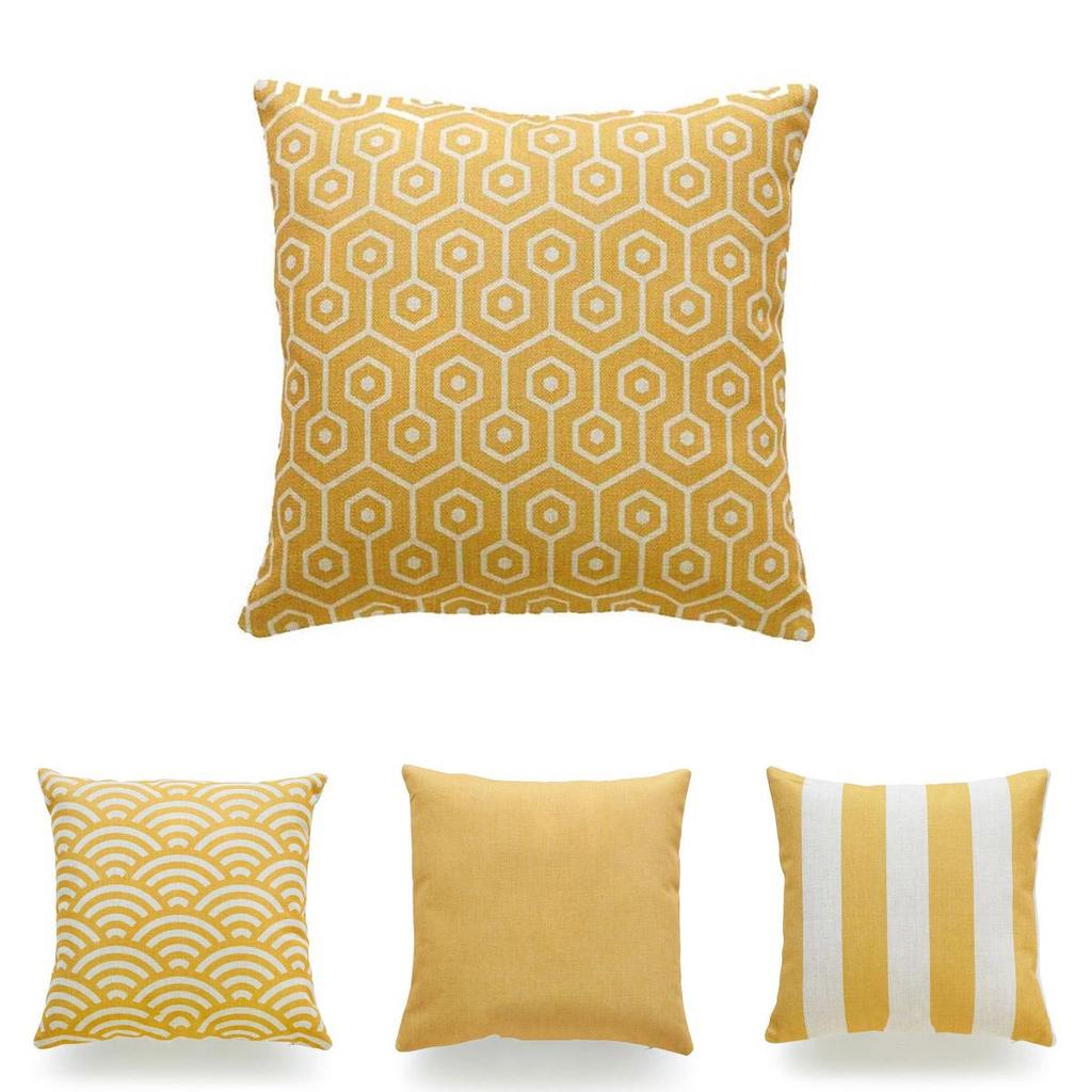 Luxurious Mustard Yellow Geometric Pillow Case For Fall And Autumn Decor