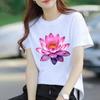 Bestseller Casual Base Layer Personalized Floral Womens Commuter Instagram Summer Printed Shortsleeved Roundneck Tshirt