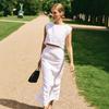 Spring Summer New Women's Cotton Linen Vest Skirt Set INS Casual Two Piece Outfit European American Style