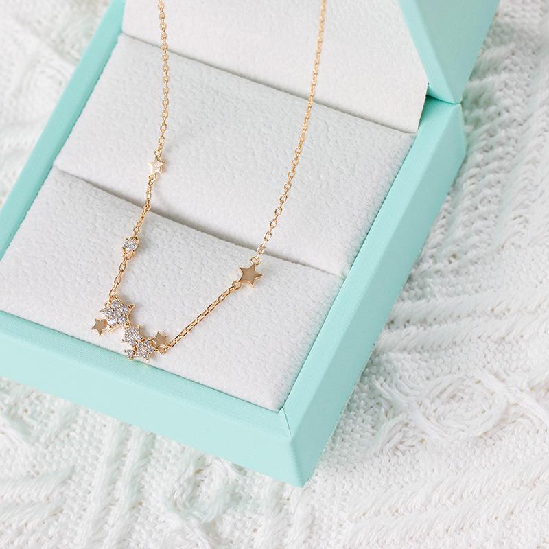 Ins Internet Celebrity Double-layer Clavicle Chain S925 Sterling Silver Gold-plated Zircon Shiny Necklace Can Be Used As A Bracelet