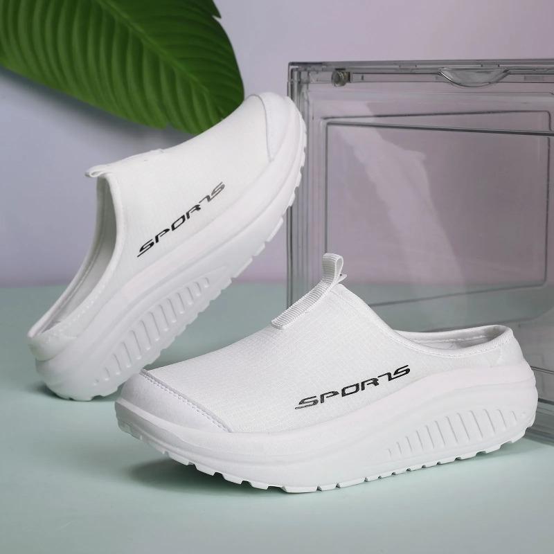 Summer Outdoor Anti Slip Women Casual Shoes Mesh Breathable Soft Comfortable Flat Slippers Thick Bottom