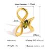 Trendy 18K Gold Plated Irregular Rings Chic Exquisite Luxury Vintage Women Crystal Jewelry Stainless Steel Flower Ring Gift