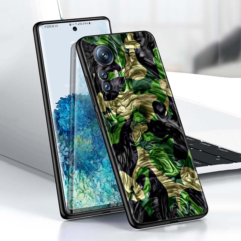 Creative Camouflage Pattern Phone Case For Xiaomi Mi 15 14 13 13T 12 12T 12S 11 11i 11T Pro Ultra Lite 5G Black Soft