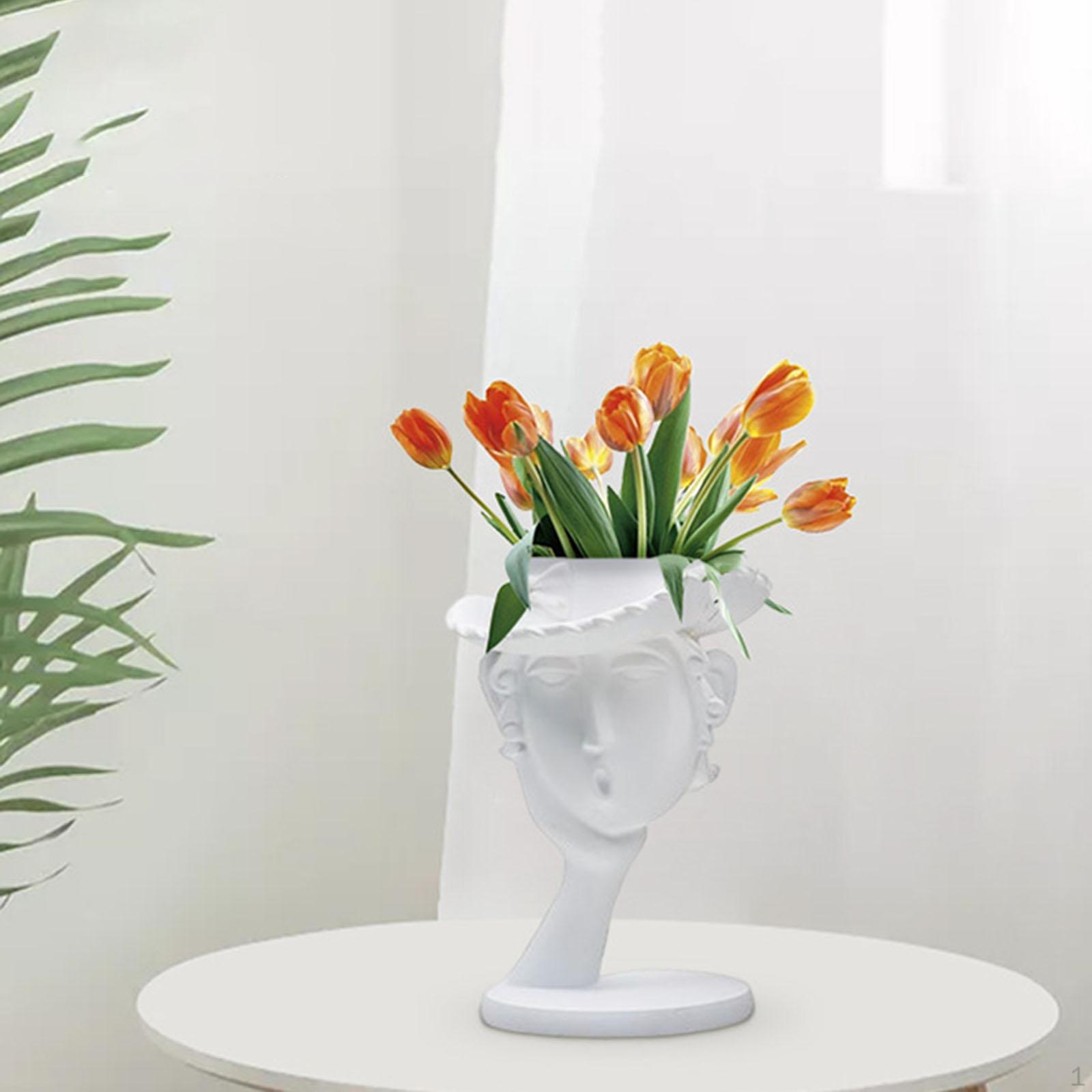

Pot Bunch Bud Ve Resin Statues Figurines for Furnishings Bedroom Kitchen белый