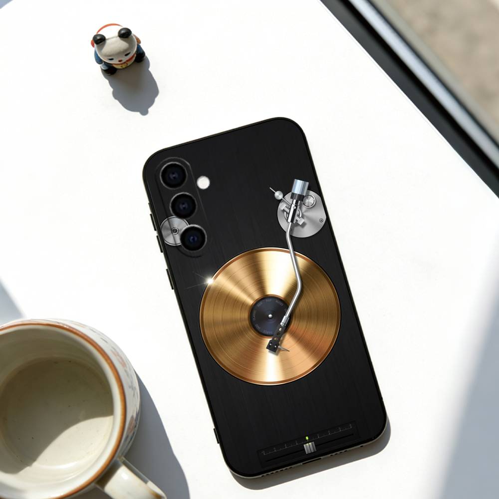 

Retro Vinyl Phone Case For Samsung Galaxy A73,A72,A71,A70,A53,A52,A51,Soft Silicone Black Cover Samsung a21