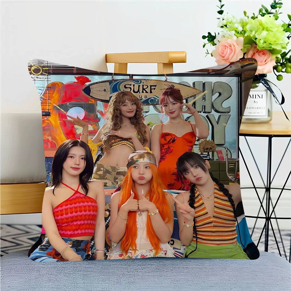 Kpop I-I-DLE Наволочка Чехол для подушки Обивка Диван Декоративная подушка Домашний декор Наволочка 16x16Inch