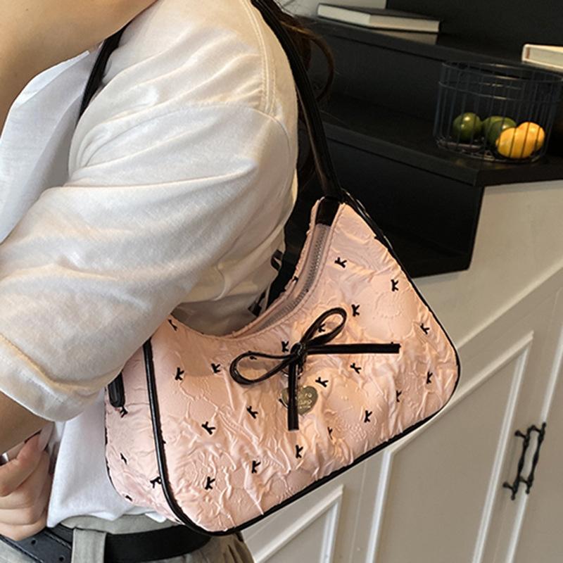 Sweet and foreign underarm commuter bag women's 2025 new girl style fashion handbag bow shoulder bag