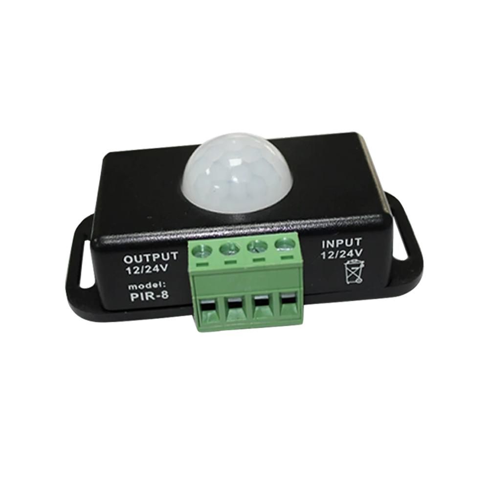 DC 12V 24V PIR Motion Sensor Switch 120 Degrees Infrared PIR Motion Sensor For LED Light Automatic Adjustable Movement Sensor чёрный