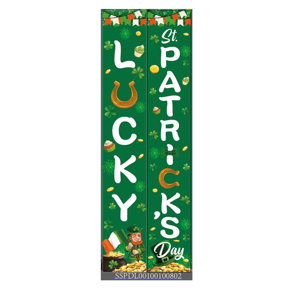 St. Patrick'S Day Family Party Door Frame Decoration Couplet Polyester Cloth Flag Poster Customization