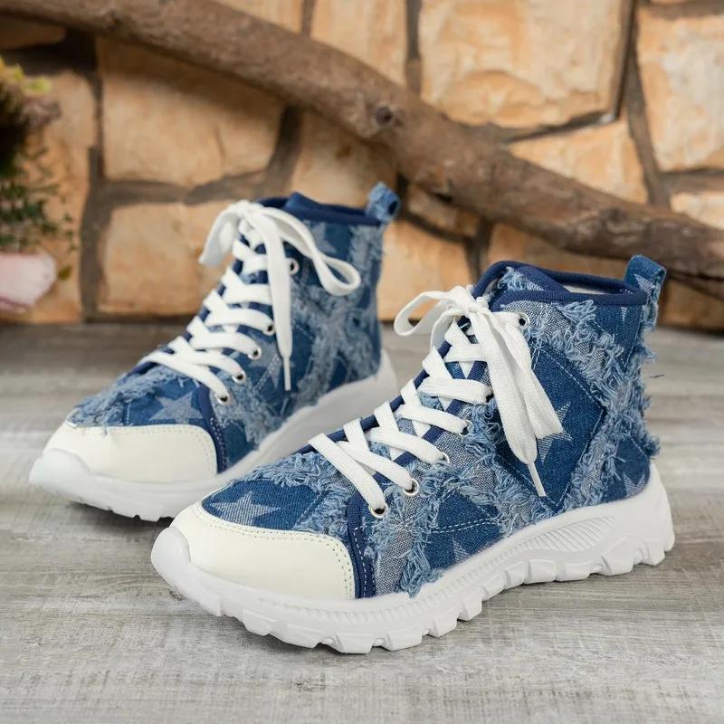 Canvas Women Sneakers 2024 Trend New Sports Running Lace-up Casual Women Shoes Walking Flats Designer Autumn