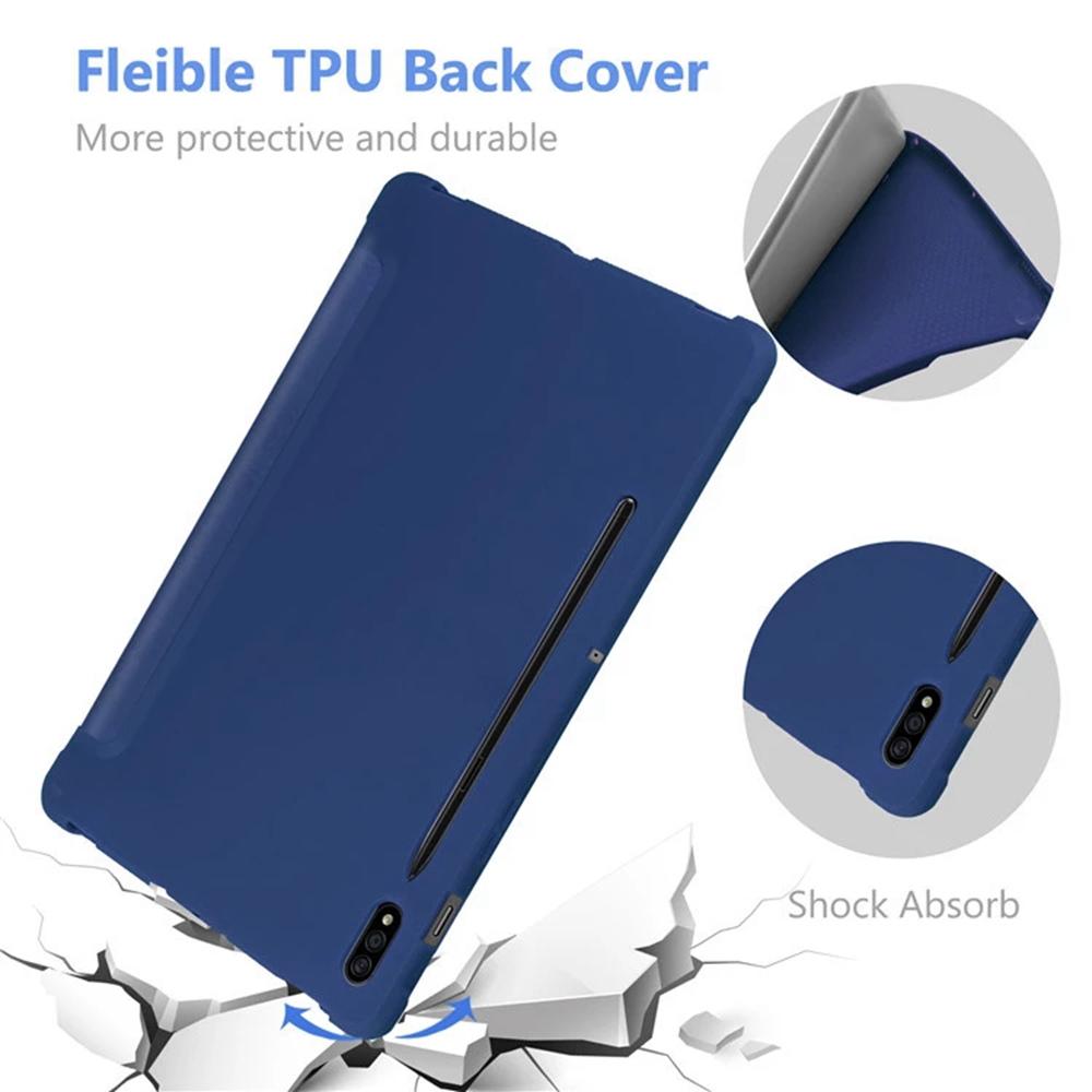 For Samsung Galaxy Tab S10 S9 S8 Plus S7 FE 12.4 S6 Lite Silicon Leather Cover for Galaxy Tab A7 Lite A8 A9 Plus Tablet Case