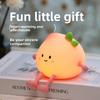 Squishy Peach Silicone Night Light - Rechargeable Dimmable LED Lamp, Cute Bedroom Decor & Sweet Gift for Kids, Girls & Her