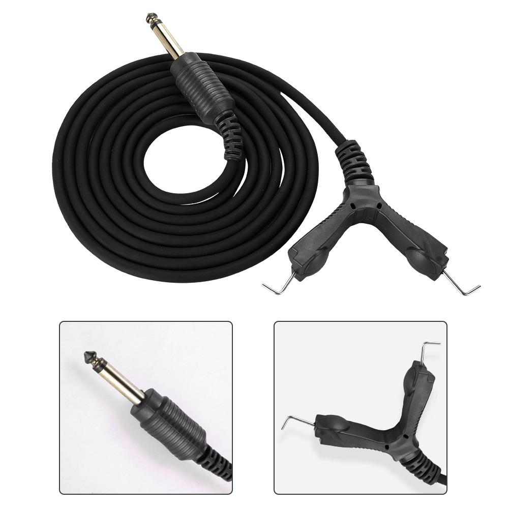 2m Tattoo Power Supply Silicone Clip Cord Tattoo Hook Line for Tattoo Machine (Black)