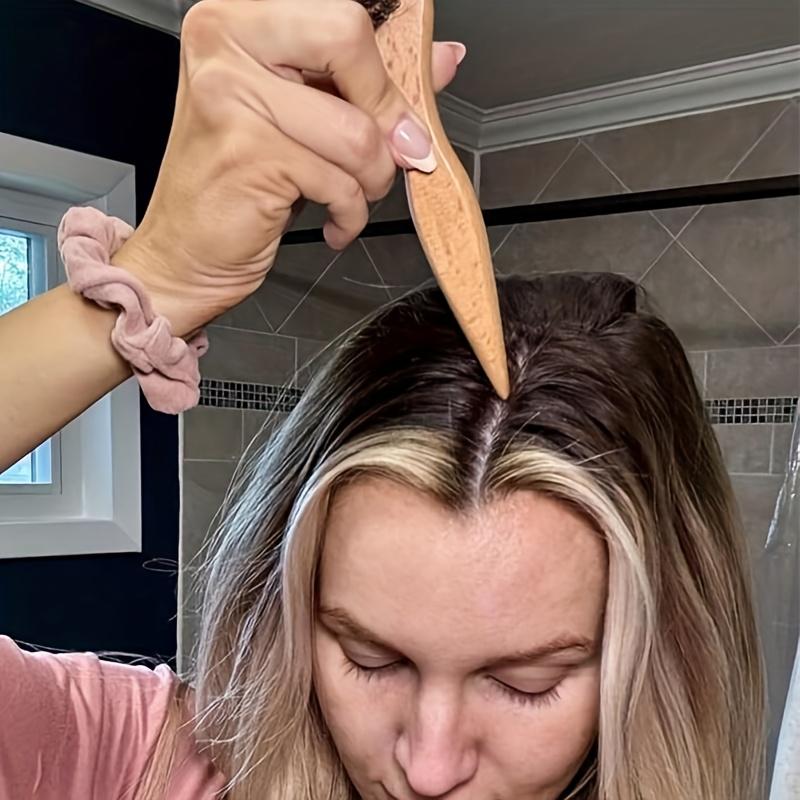 2 Pcs Luxury Boar Bristle Hair Brushes - for Sleek Ponytails, Smooth Hair, Volumizing & Edge Control - Backcombing & Detangling