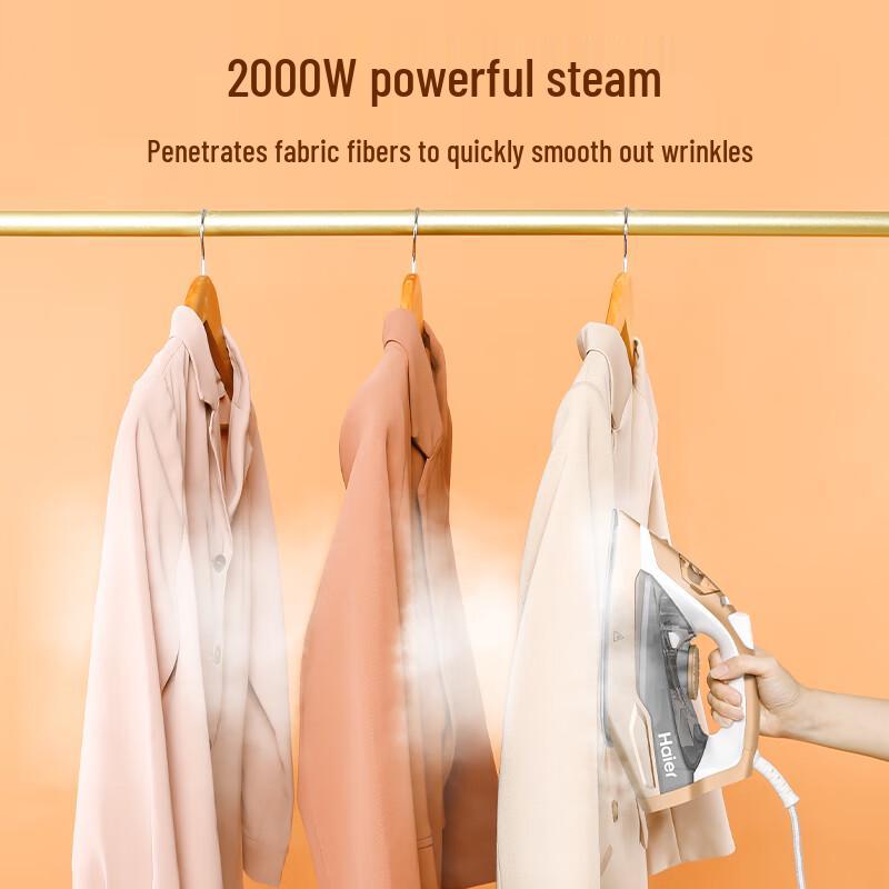 Haier 2000W Portable Ceramic Steam Iron CN plug (adapter included)