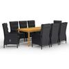 Day and Night - Day and Night 9-Piece Garden Dining Set Black