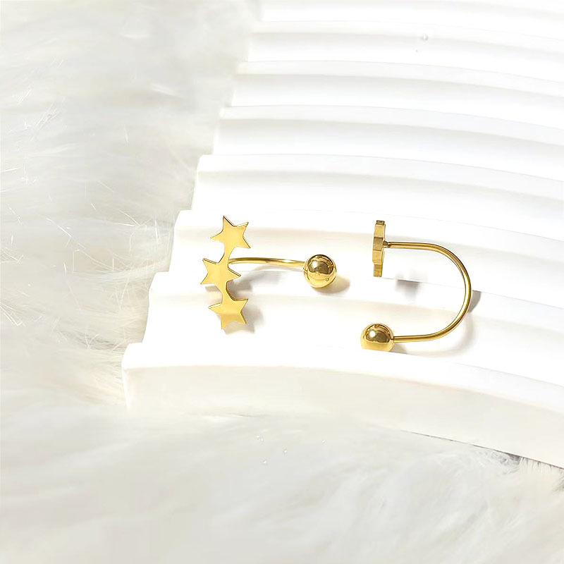 Korean Elegant Star Smile Titanium Ear Stud